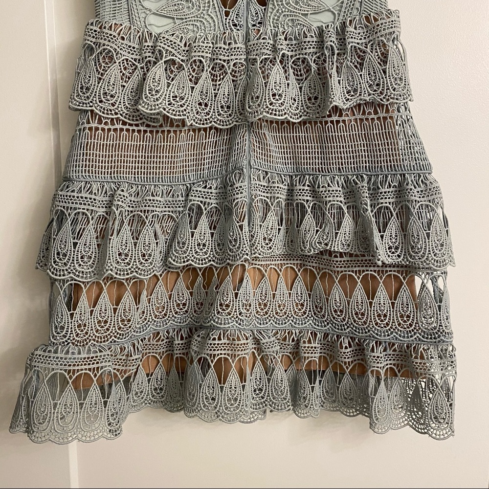 Authentic Self-Portrait Mint Teardrop Lace Dress - Picture 16 of 16